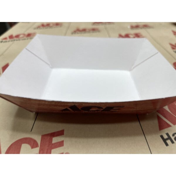 BBQ Provisions 4.5 Oz Red Paper Food Tray Serve Tray 6 In. D 125 Pk, 125PK